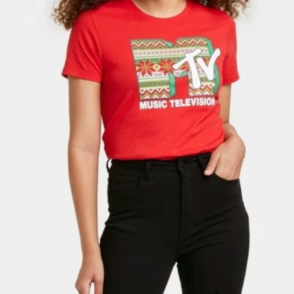MTV Logo Woman's Holiday Graphic T-Shirt Multiple Sizes